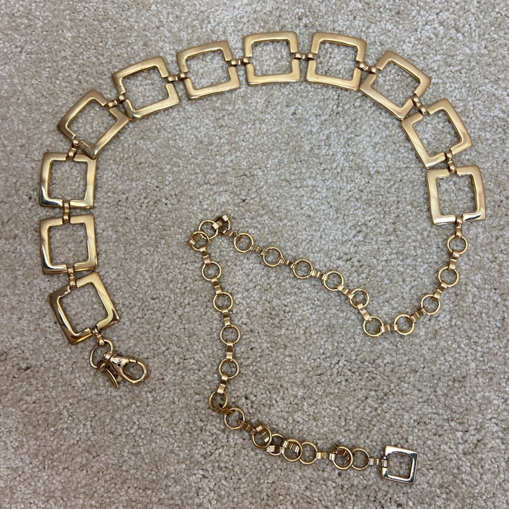 SOHO DESIGNS | Gold Square Chain link Adjustable Belt Made in Italy mod retro